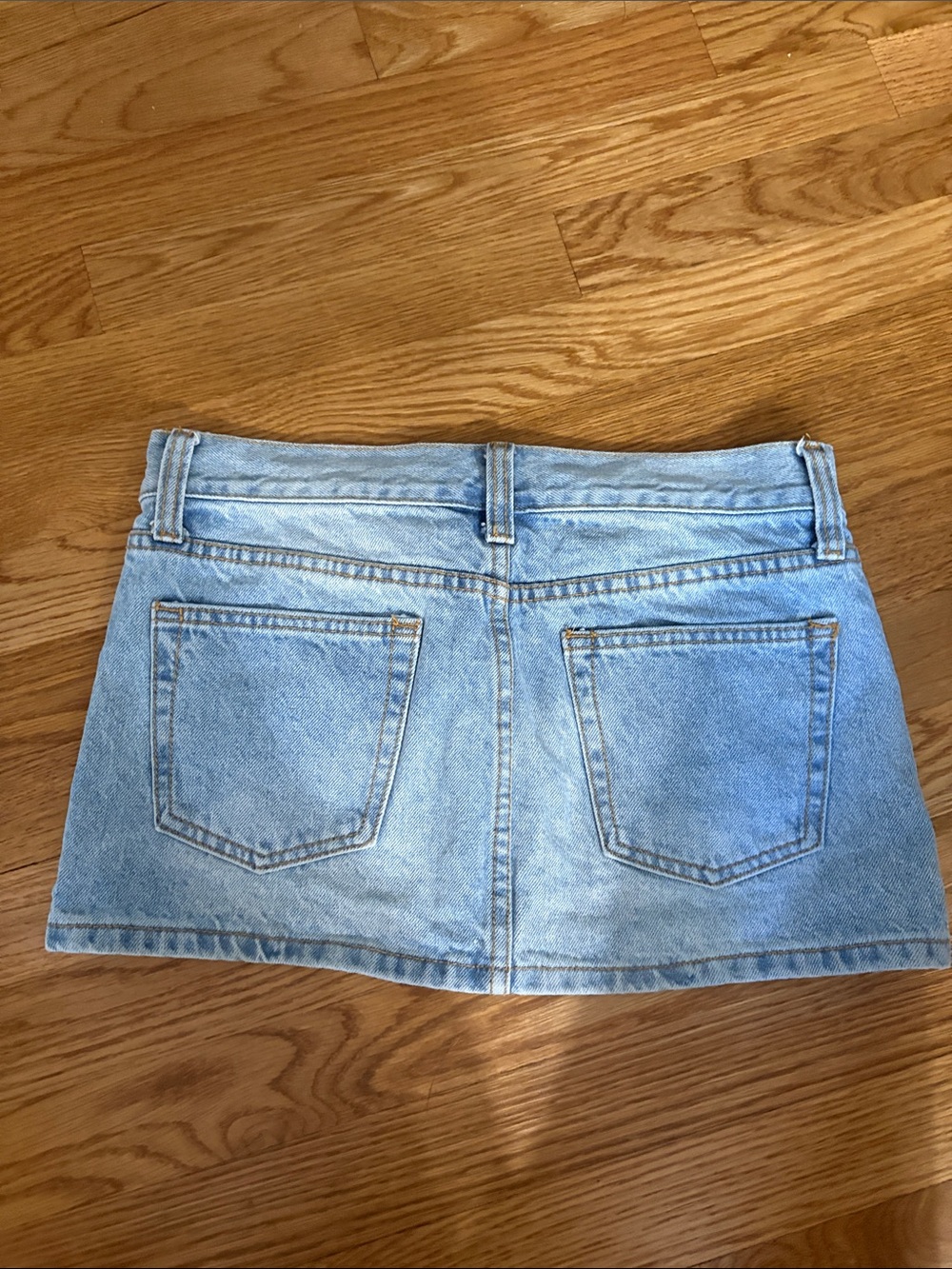 Light Blue Denim Mini Skirt - Classic Casual - Picture 4 of 4